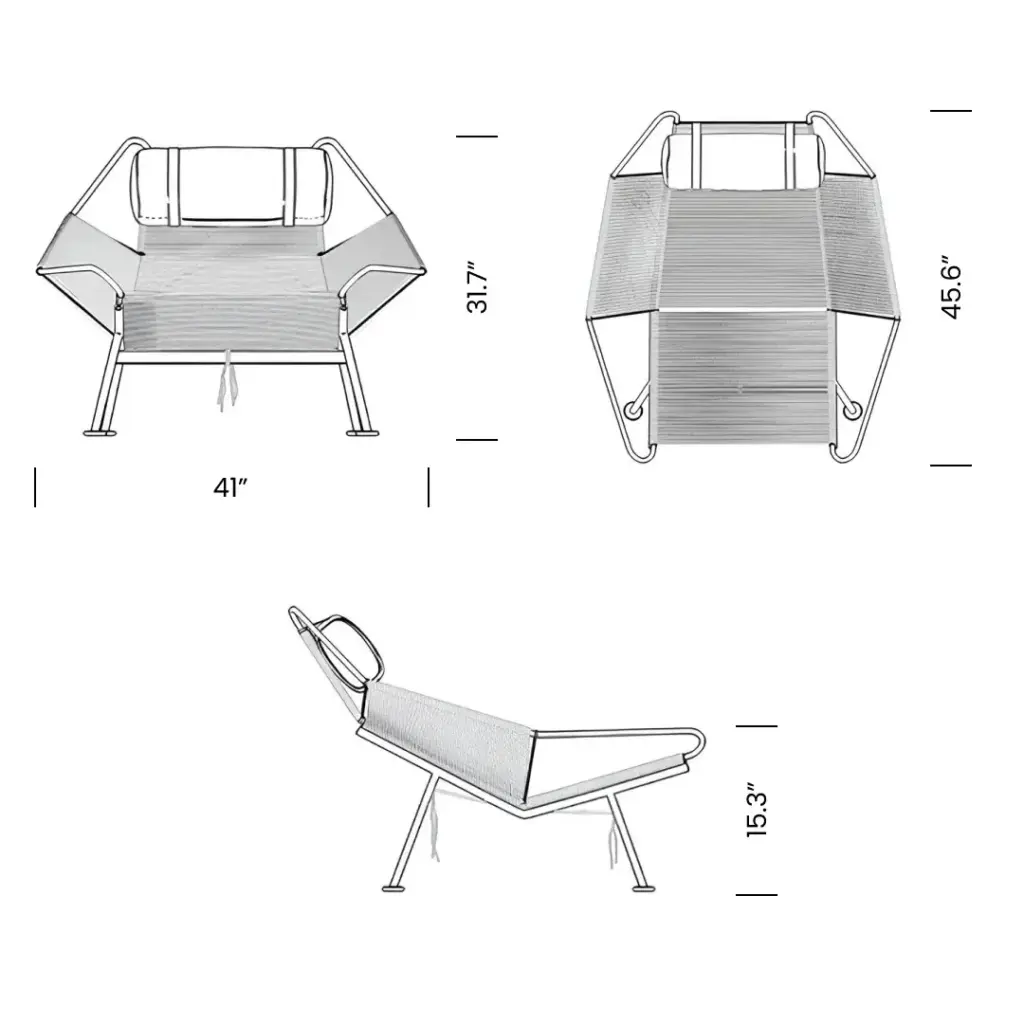 PP225 Flag Halyard Chair Replica Mobile Dimensions