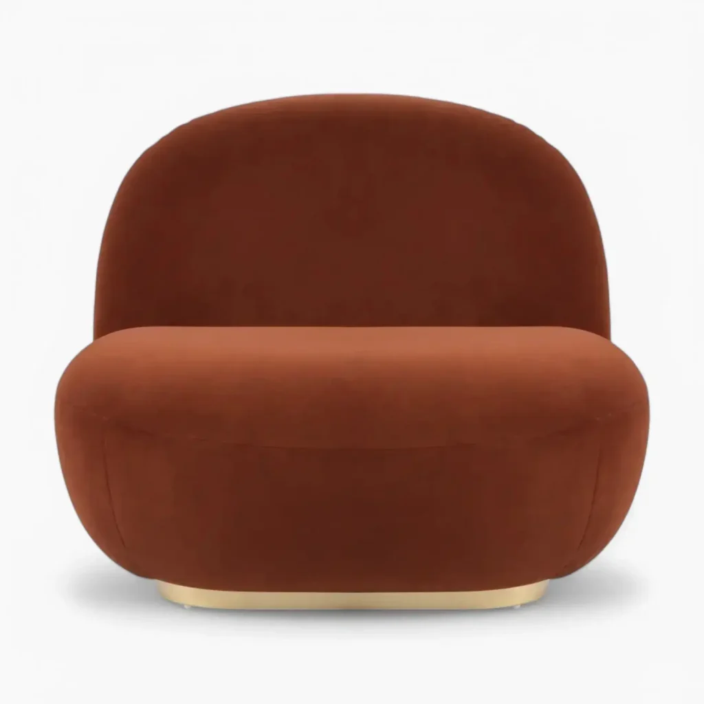 Pacha Lounge Chair Brown Velvet 3 scaled