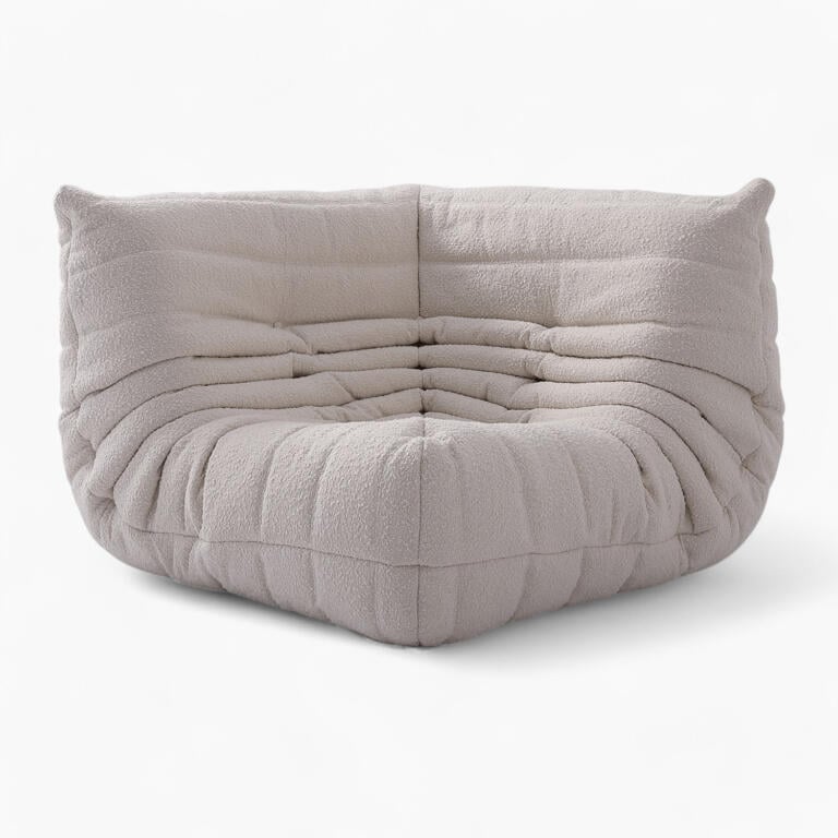 Togo Corner Teddy Velvet Beige 4 Photoroom - Togo