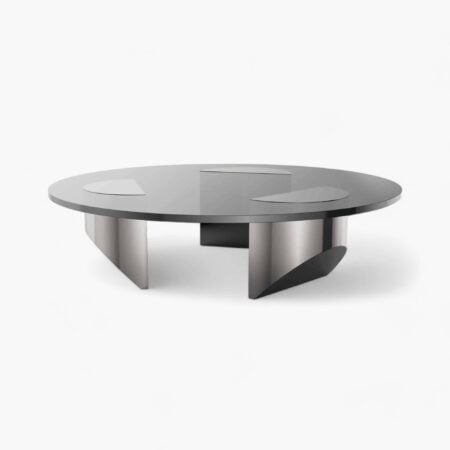 Wedge Coffee Table Replica Black Polish Steel 3 scaled