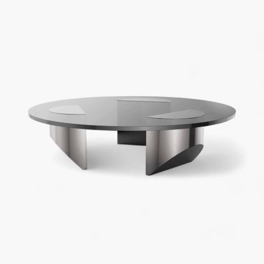Wedge Coffee Table Replica Black Polish Steel 3 scaled