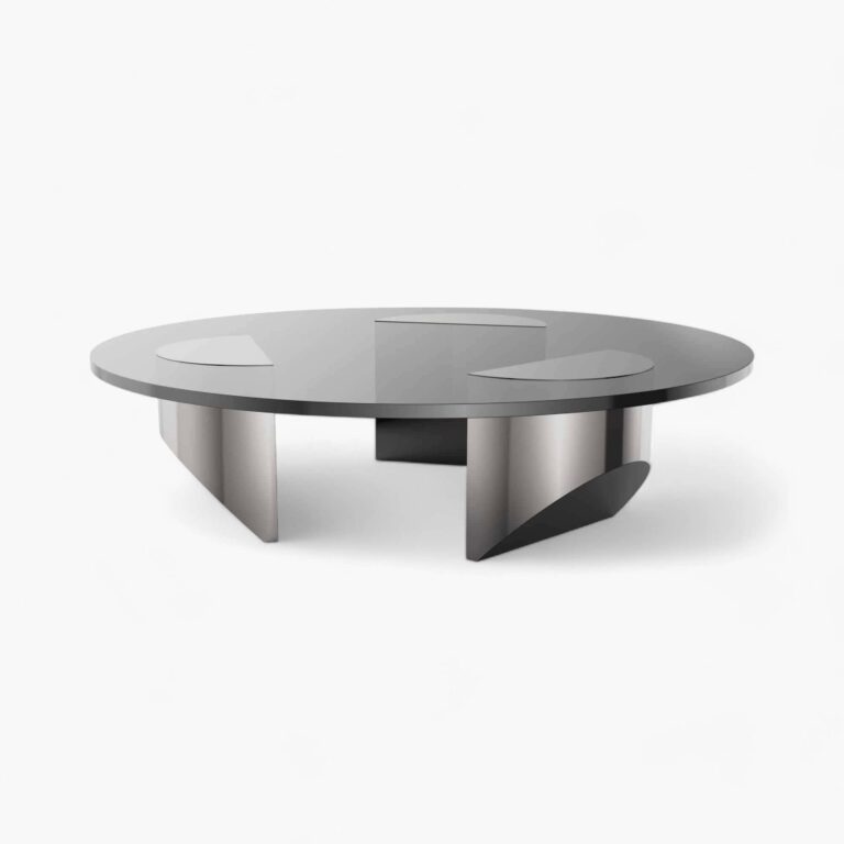 Wedge Coffee Table Replica Black Polish Steel 3 scaled