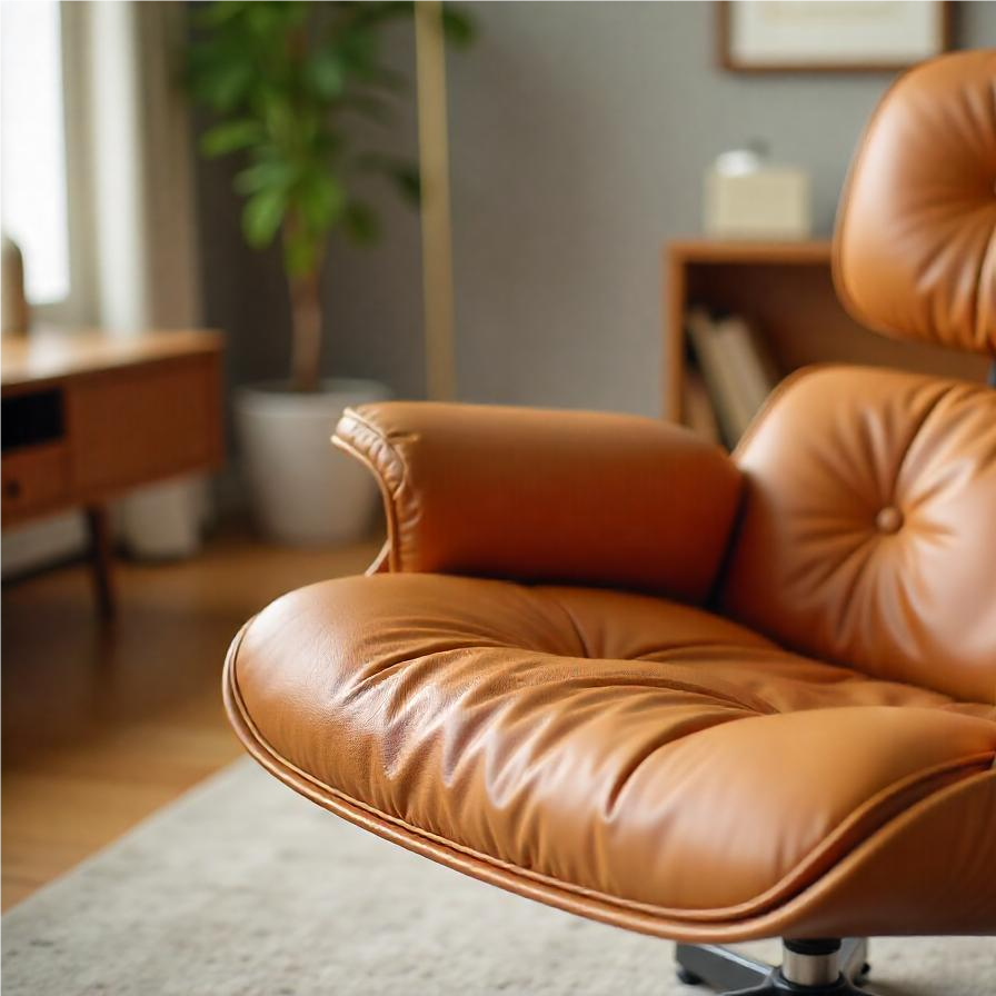 aniline leather used in eames lounge chair