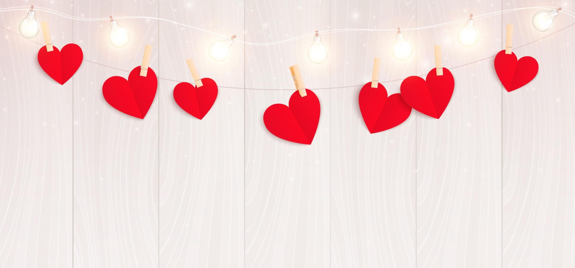 decor with garland of hearts