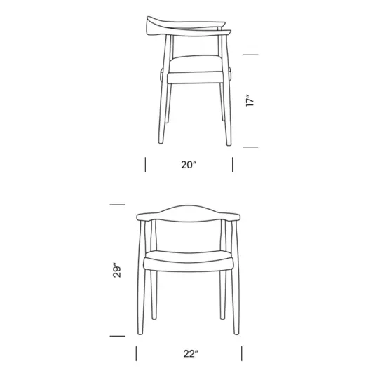 Kennedy PP501 Armchair Replica Mobile Dimensions