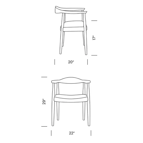 Kennedy PP501 Armchair Replica Mobile Dimensions