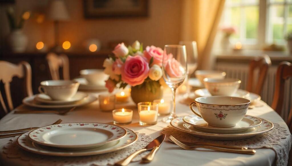 vintage-inspired table arrangement