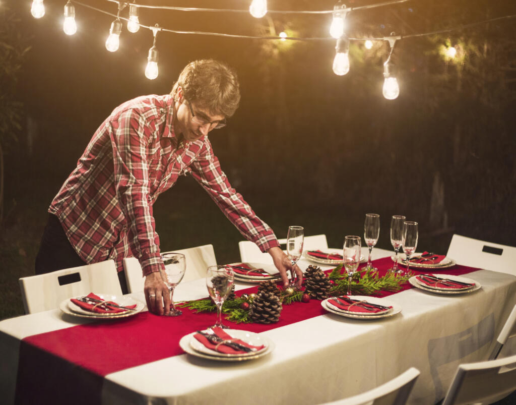 Casual outdoor table for family gathering