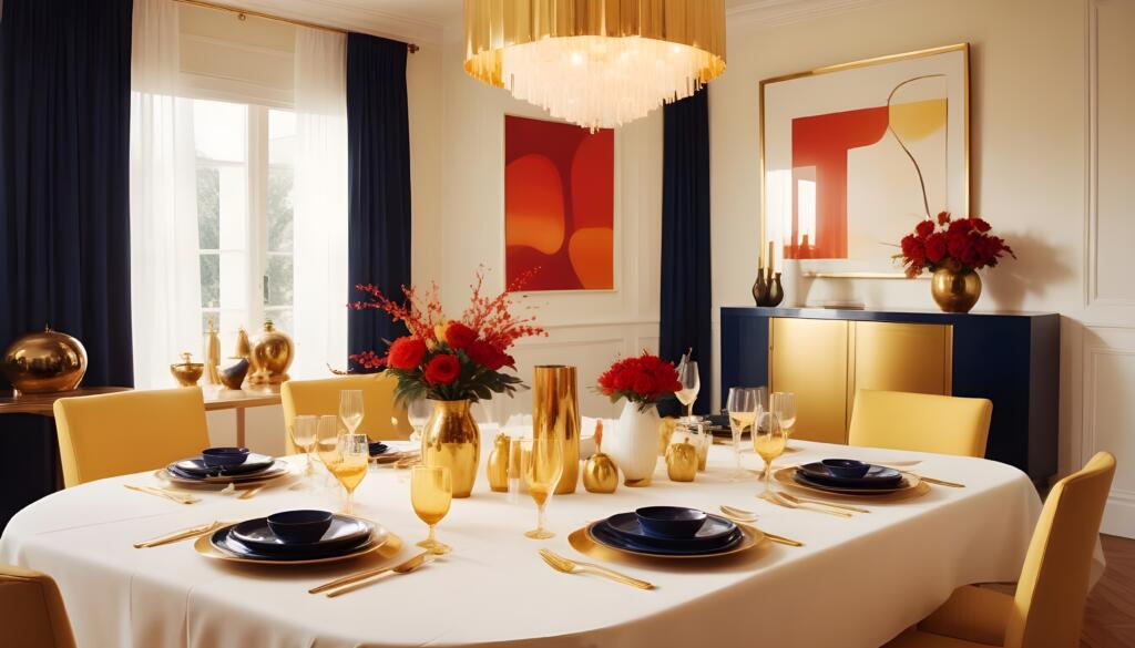 Amazing floral display on a dining table in a modern house.