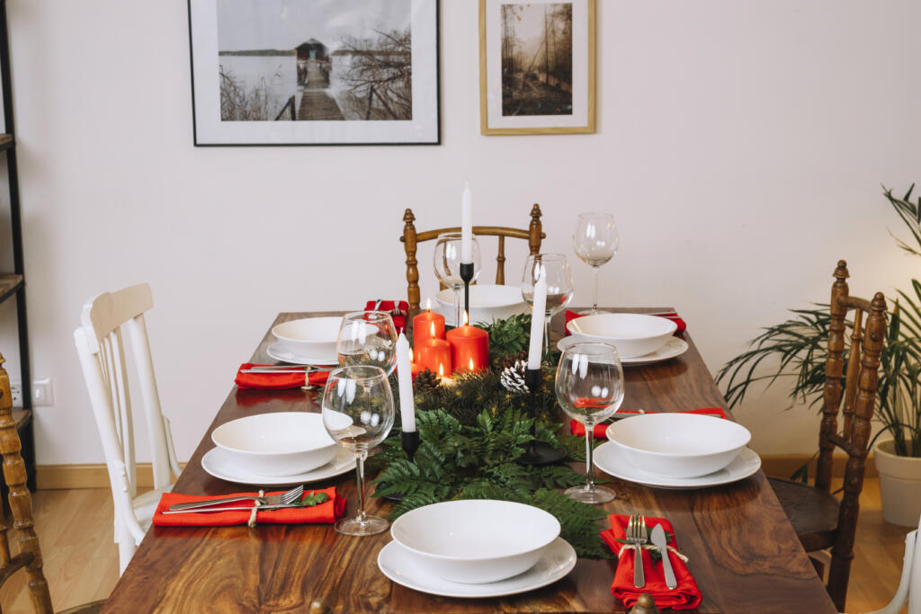 rustic theme for dining table interior