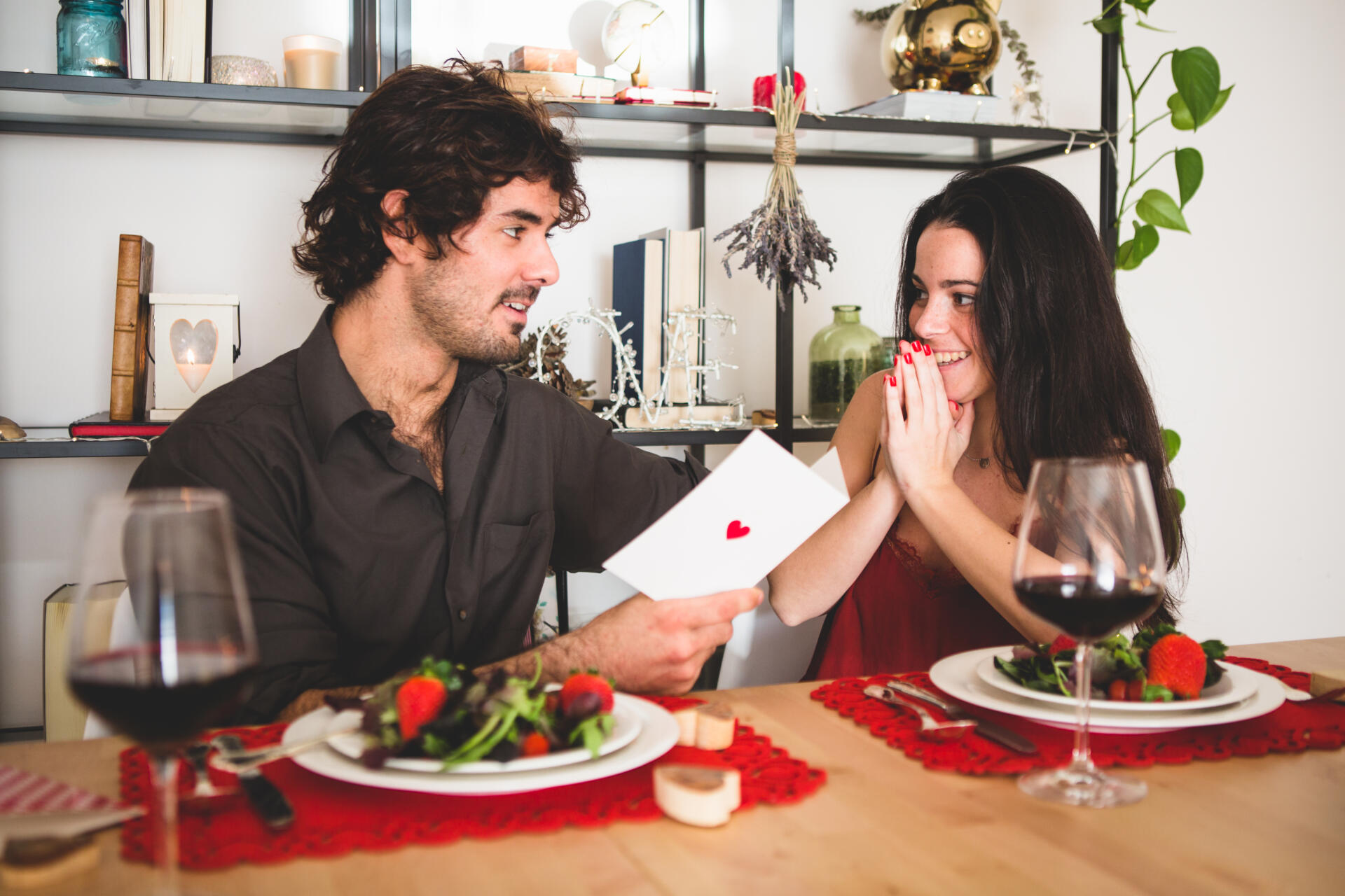 a lovely card for valentine's day dinner