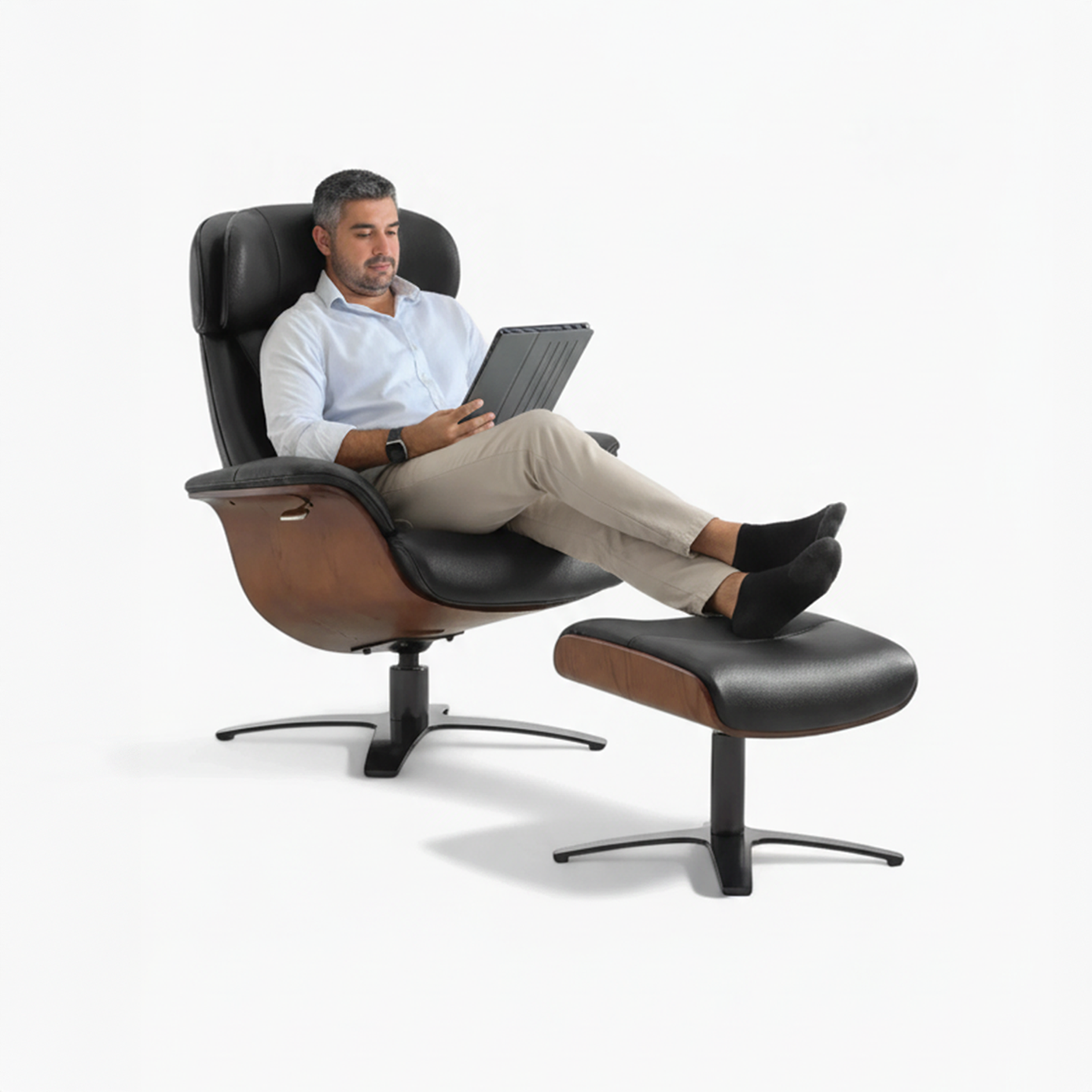 Elvin Leather Recliner and Ottoman 11 - elvin leather recliner