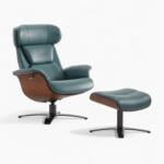 Elvin Leather Recliner and Ottoman Replica Teal 1 1 - elvin leather recliner