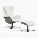 Elvin Leather Recliner and Ottoman Replica White 1 1 - elvin leather recliner