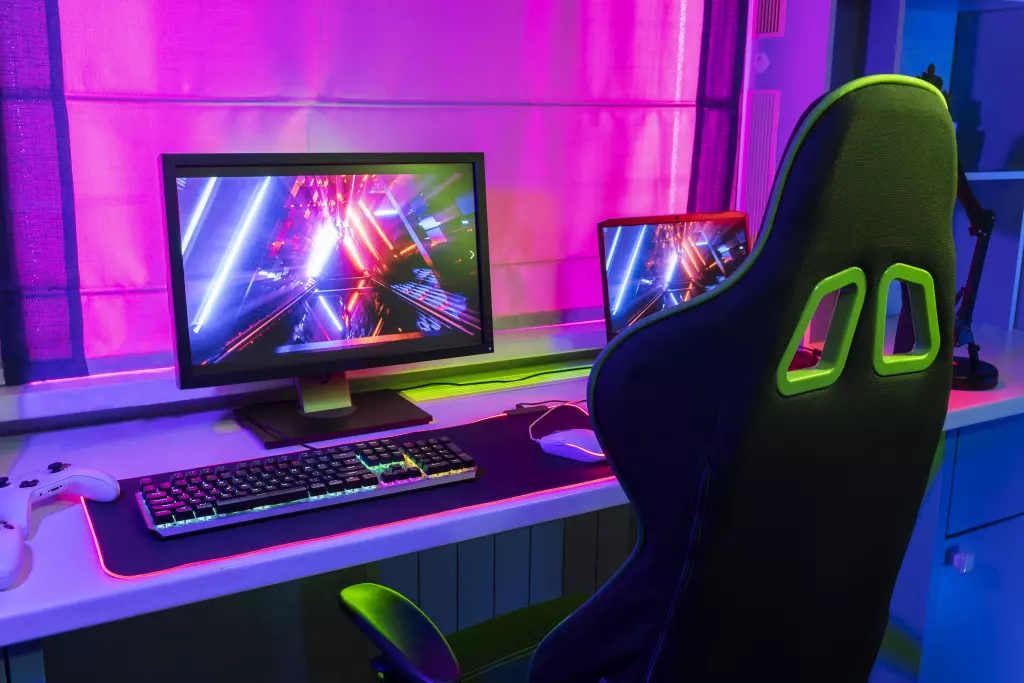 Gaming Setup With Computer Chair