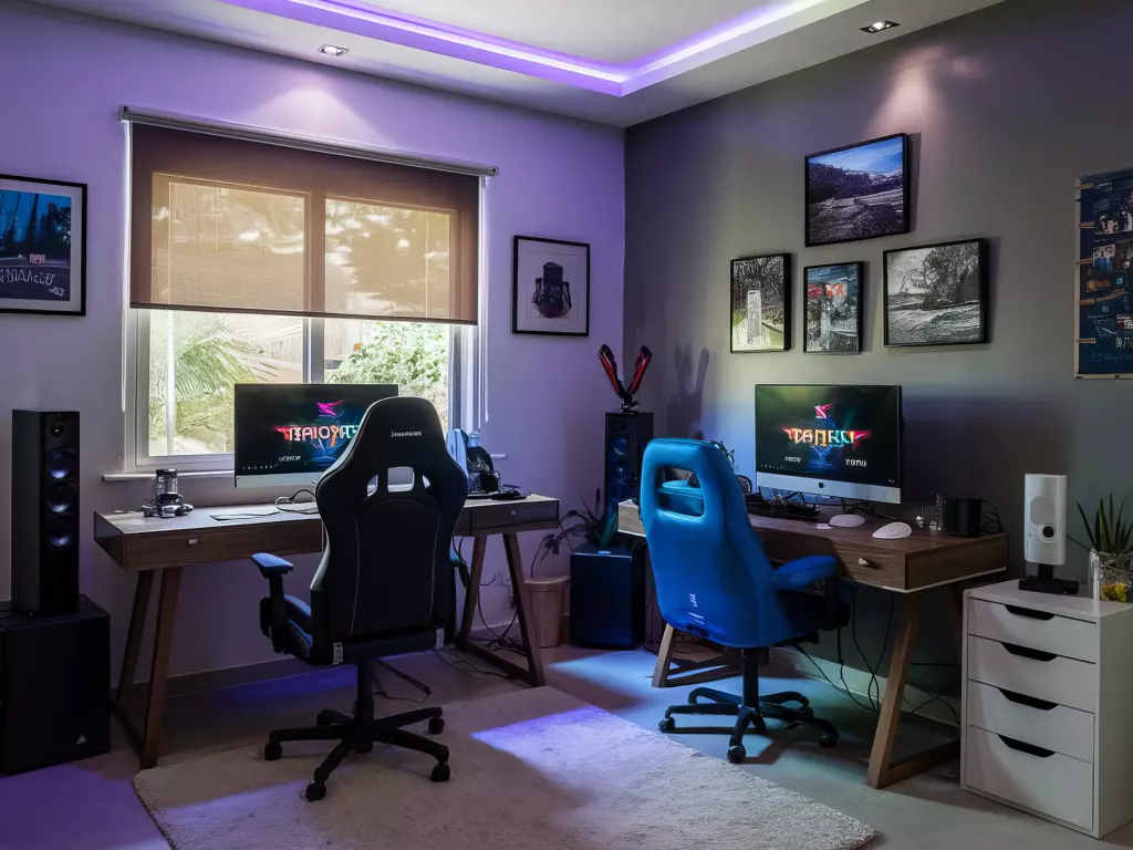 Room With Desk Chair Computer Monitor Gaming Room Ai Generated 1