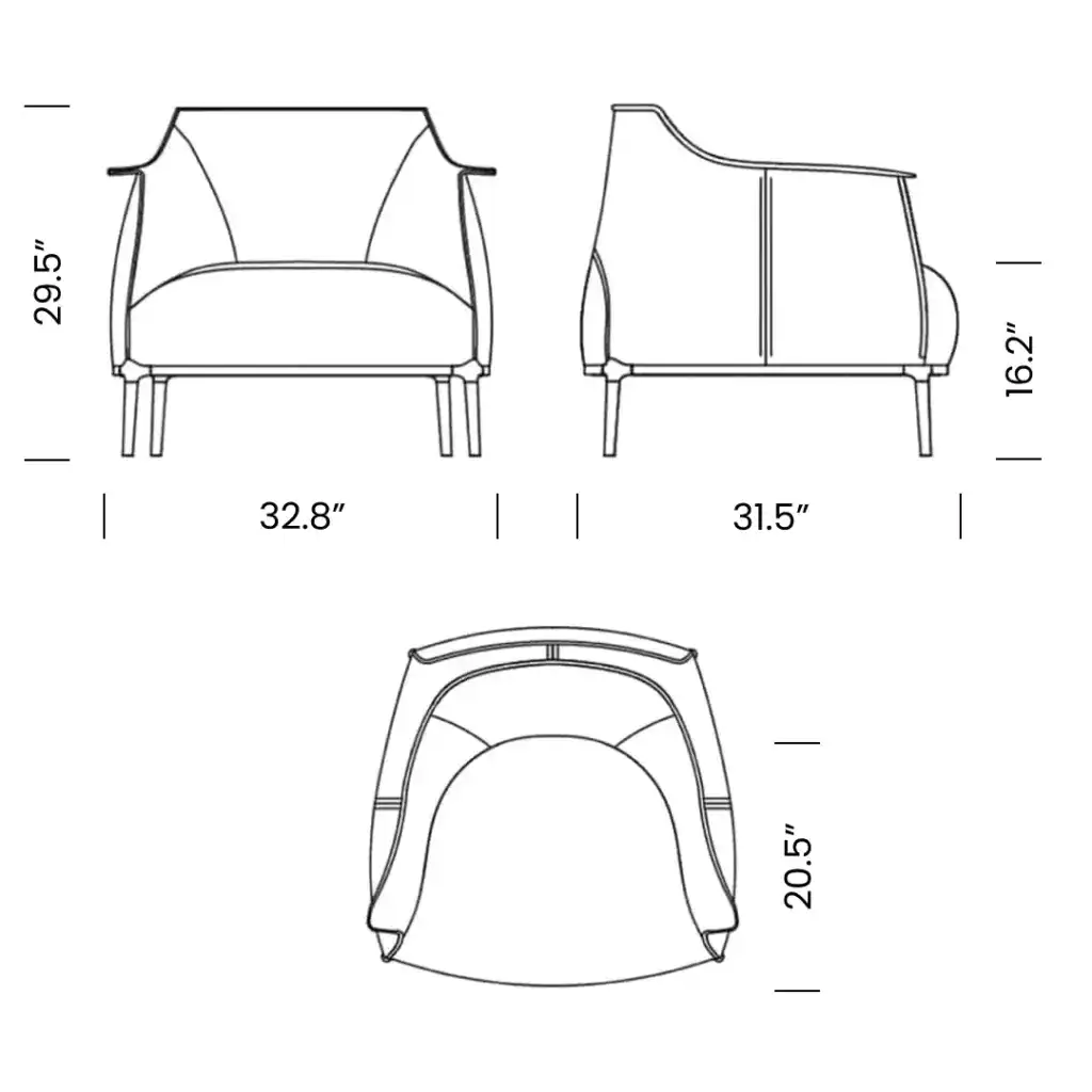 Archibald Armchair Mobile Dimensions - Archibald Armchair