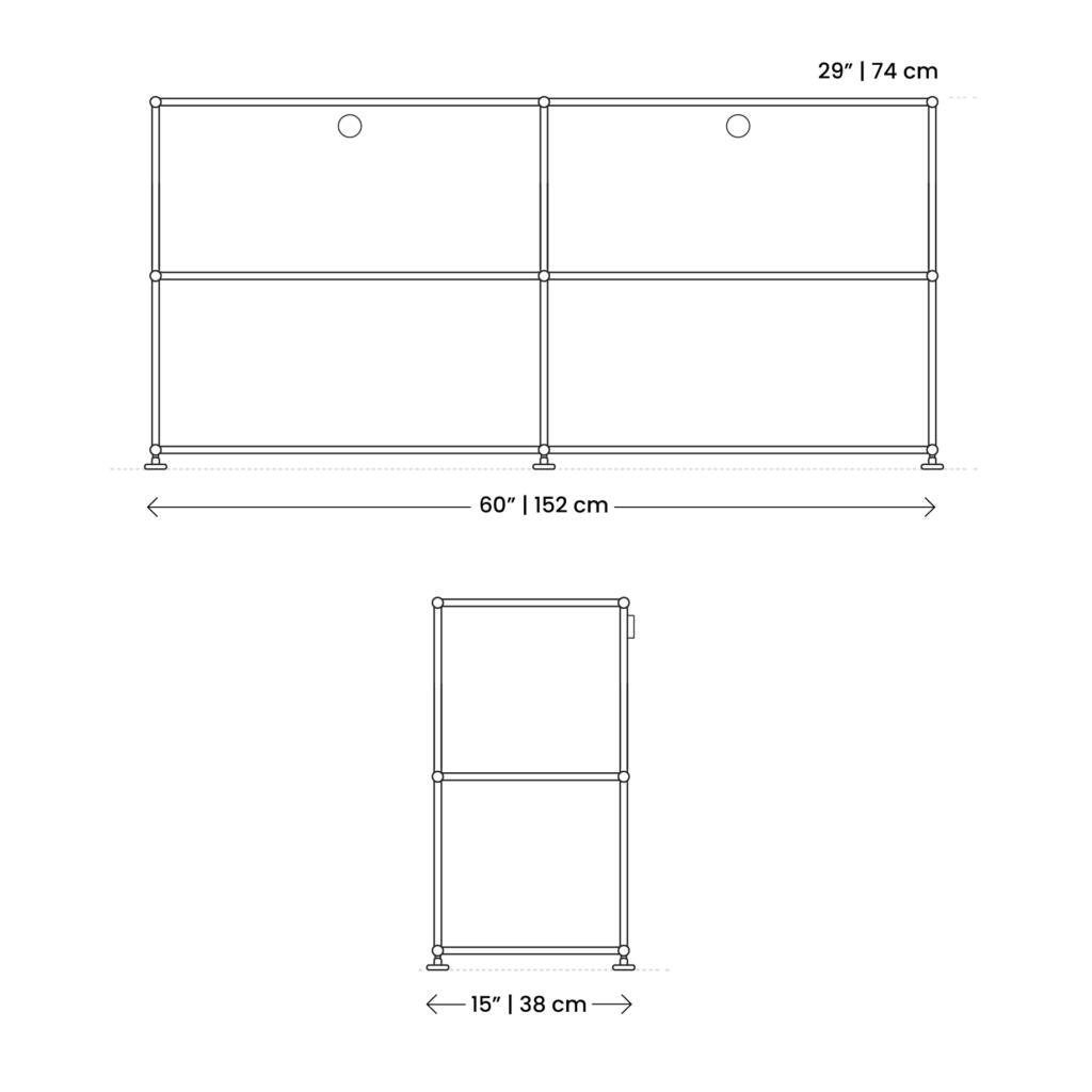Dimensions Haller Credenza Mobile