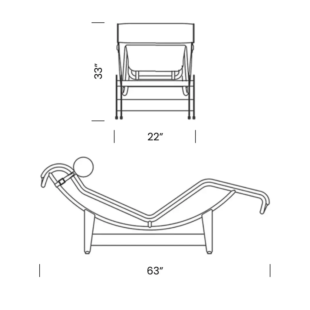 LC4 Lounge Chair Mobile Dimensions