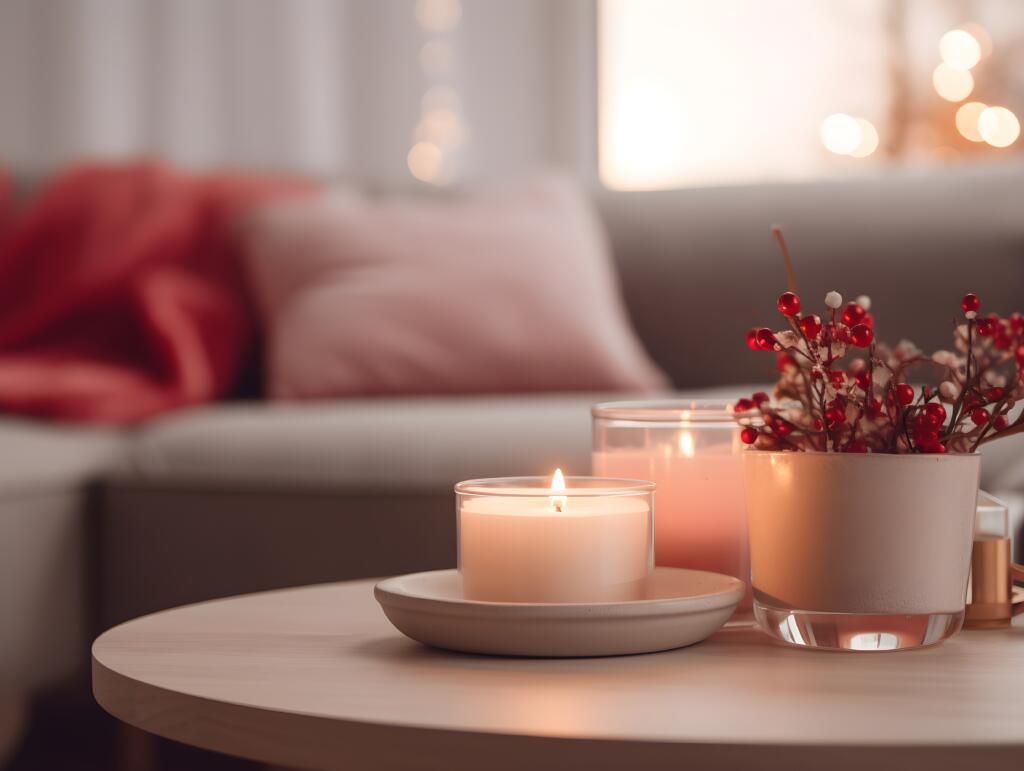 close up christmas candles
