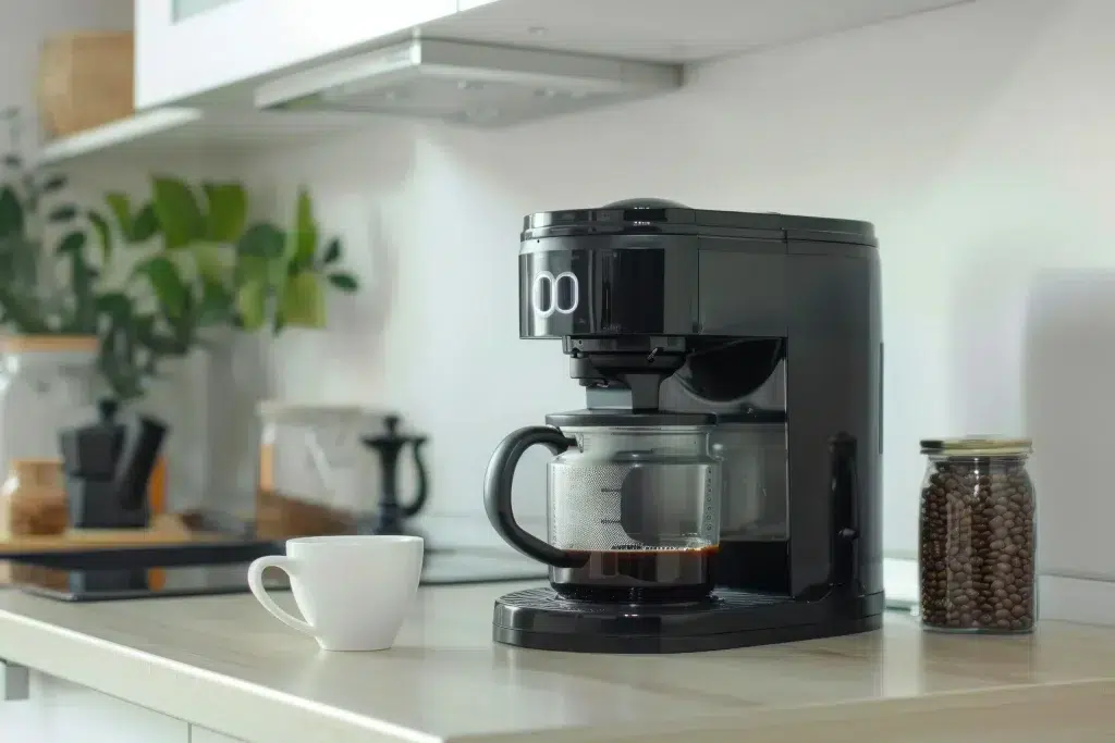coffee machine making coffee modern kitchen home