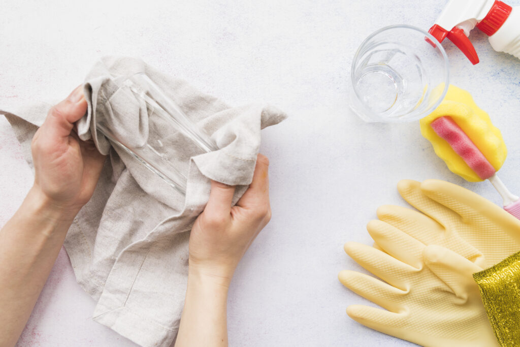Cleaning cloth soaked in soap