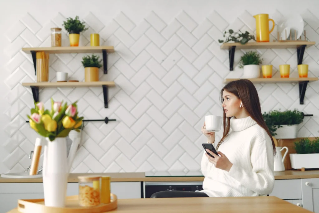 Floating Shelves Storage for Modern Coffee Bar Ideas