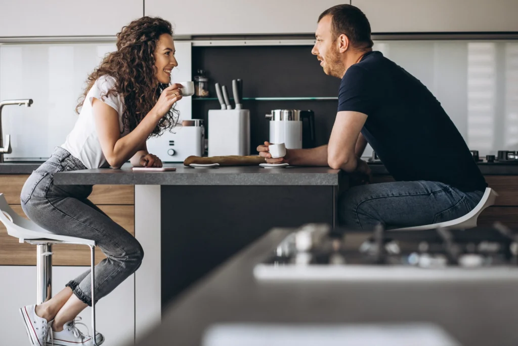 Sleek Seating Setup for Modern Coffee Bar Ideas