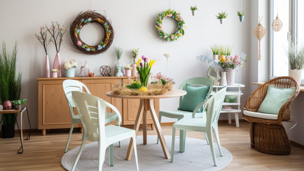 Easter interior created with Generative AI technology