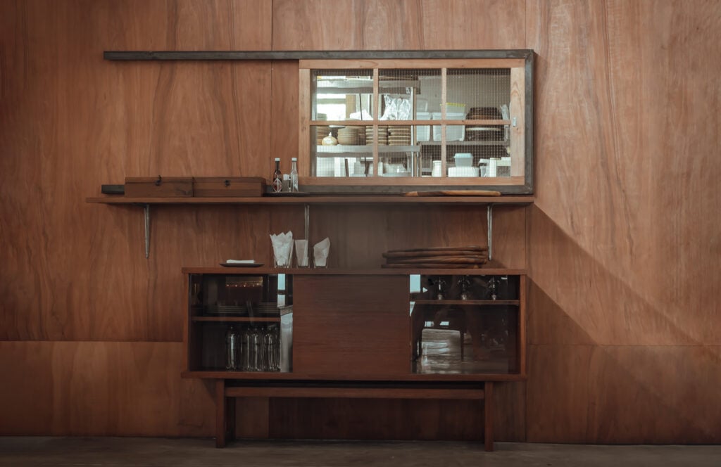 Hidden Compartments Cabinet for Modern Coffee Bar Ideas