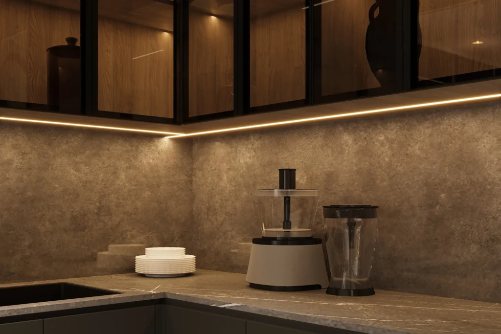 Integrated LED Lighting for Modern Coffee Bar Ideas