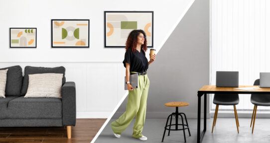 Two modern living zones in one room, showing how split living room ideas create clear purpose and flow in small and large spaces.