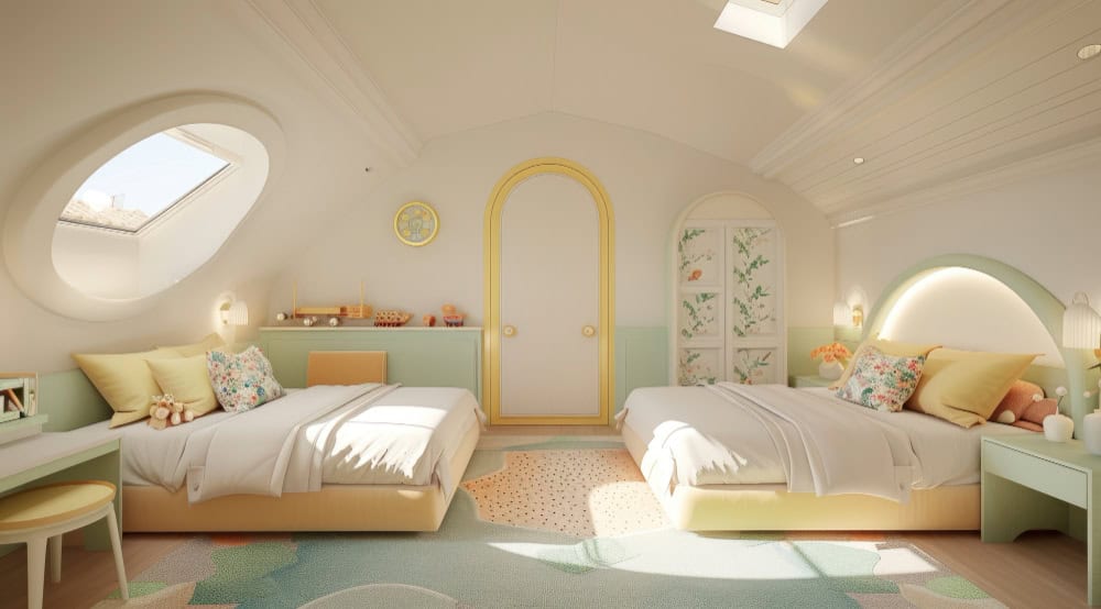 Twice as Nice: 10 Twin Bedroom Ideas for Shared Spaces 7 Twin Bedroom Ideas Using Warm Neutral Colors Like Beige And Sage With Soft Accents For A Calm, Cohesive Shared Retreat.