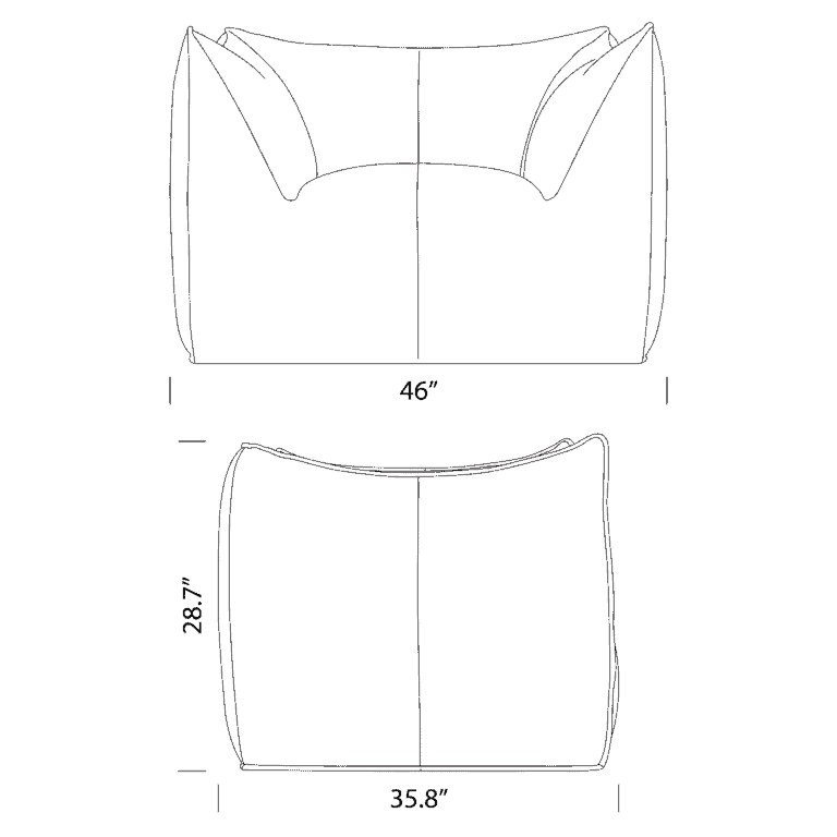Bambole Lounge Chair Dimensions