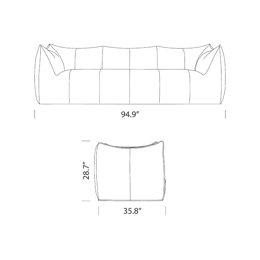 Bambole Sofa 3 Seater Dimensions