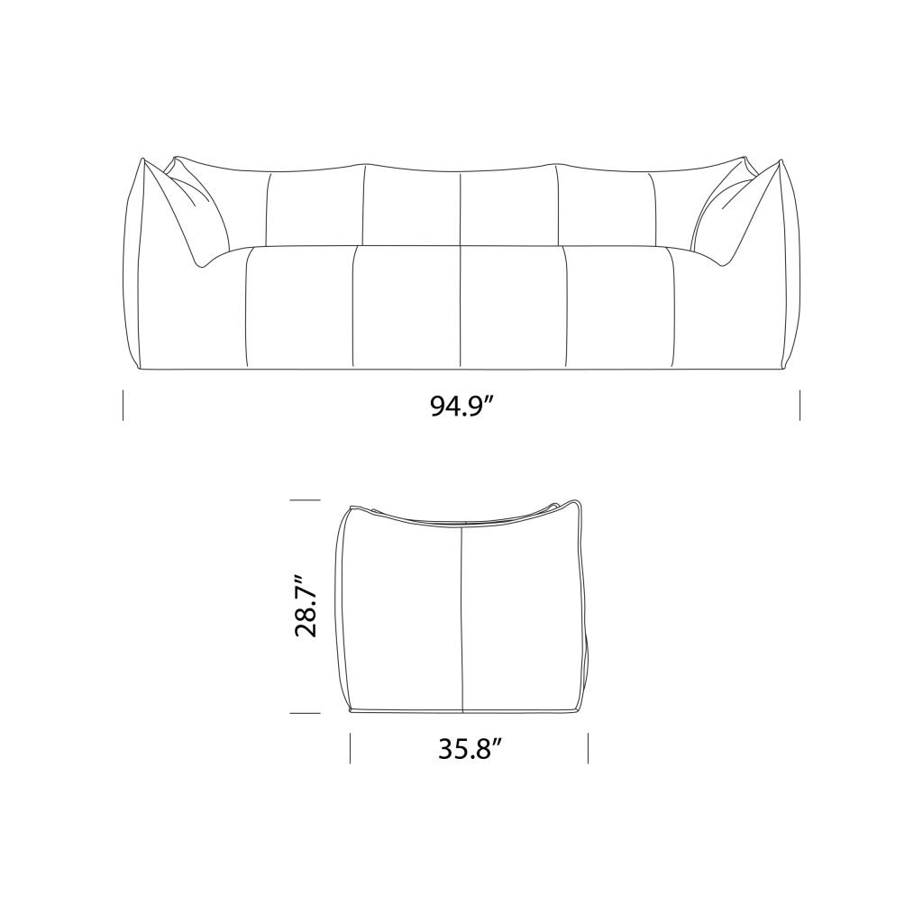 Bambole Sofa 3 Seater Dimensions