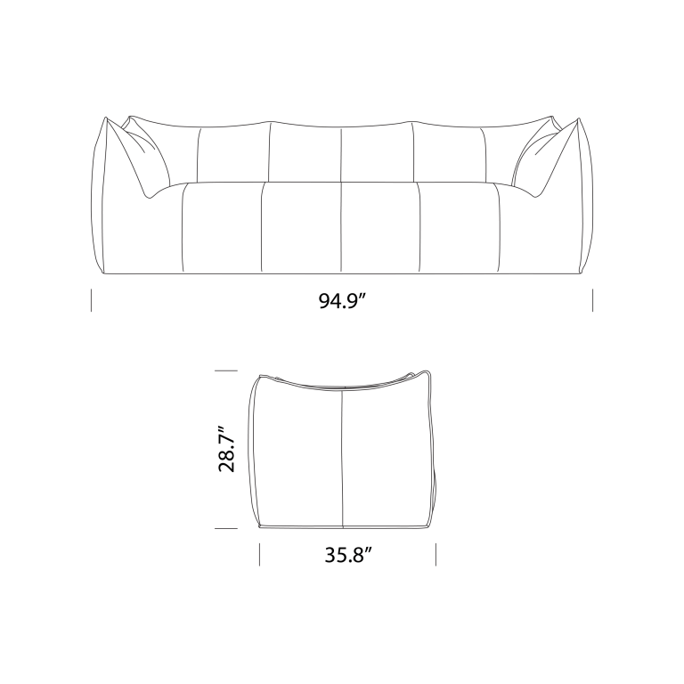 Bambole Sofa 3 Seater Dimensions