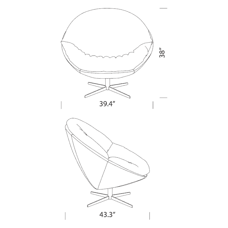 DS 265 Coco Modern Leather Armchair Dimensions
