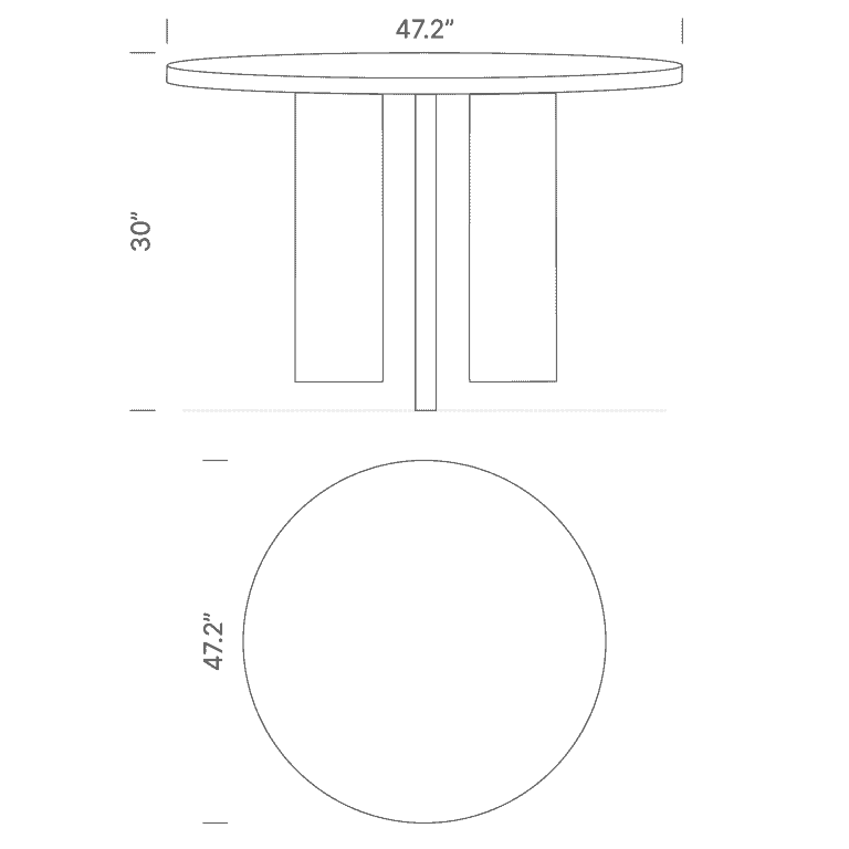 Dimensions Arlon Round Dining Table Mobile