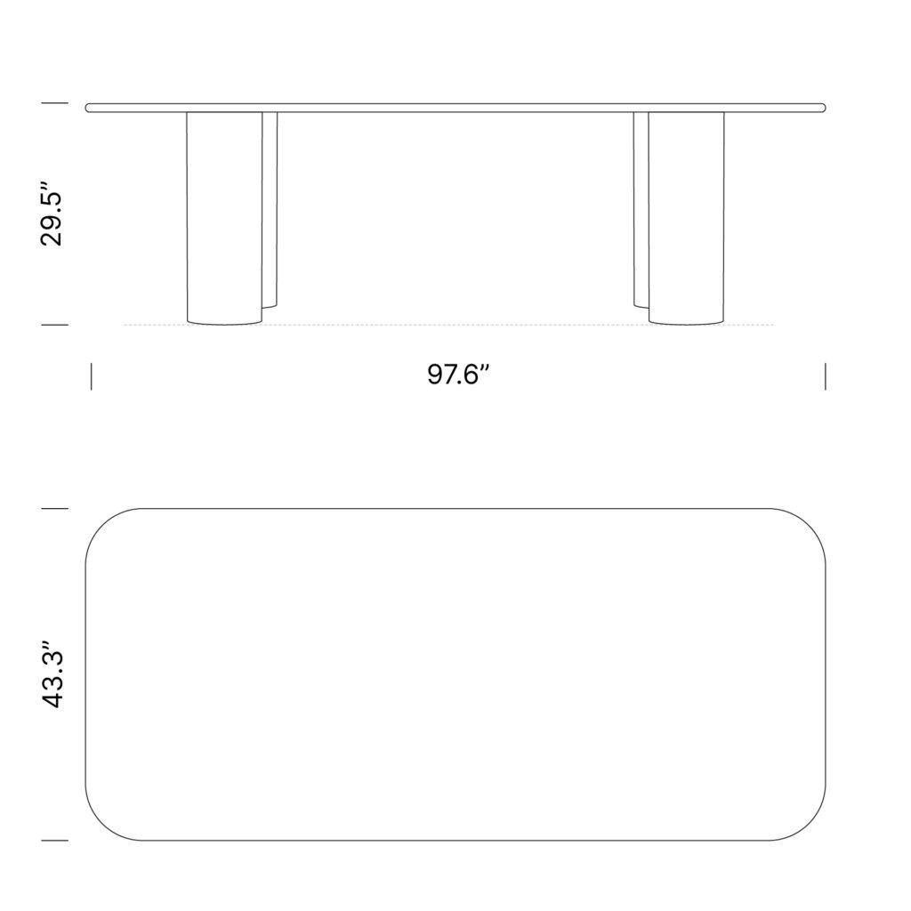 Dimensions Cato Dining Table Mobile