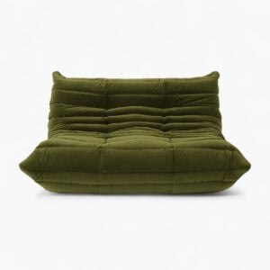 Ducaroy Loveseat Green Velvet 1 - Togo, Togo Loveseat Replica