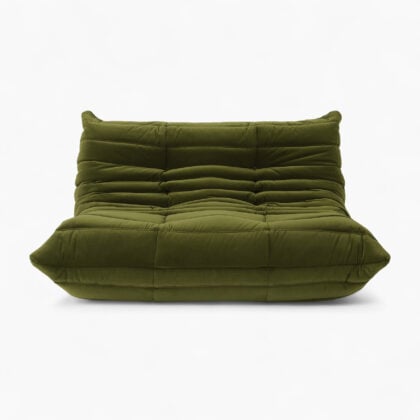 Ducaroy Loveseat Green Velvet 1 - Togo,  Togo Loveseat Replica