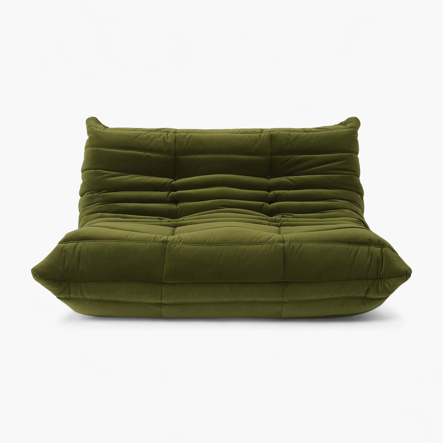 Ducaroy Loveseat Green Velvet 1 - Togo, Togo Loveseat Replica
