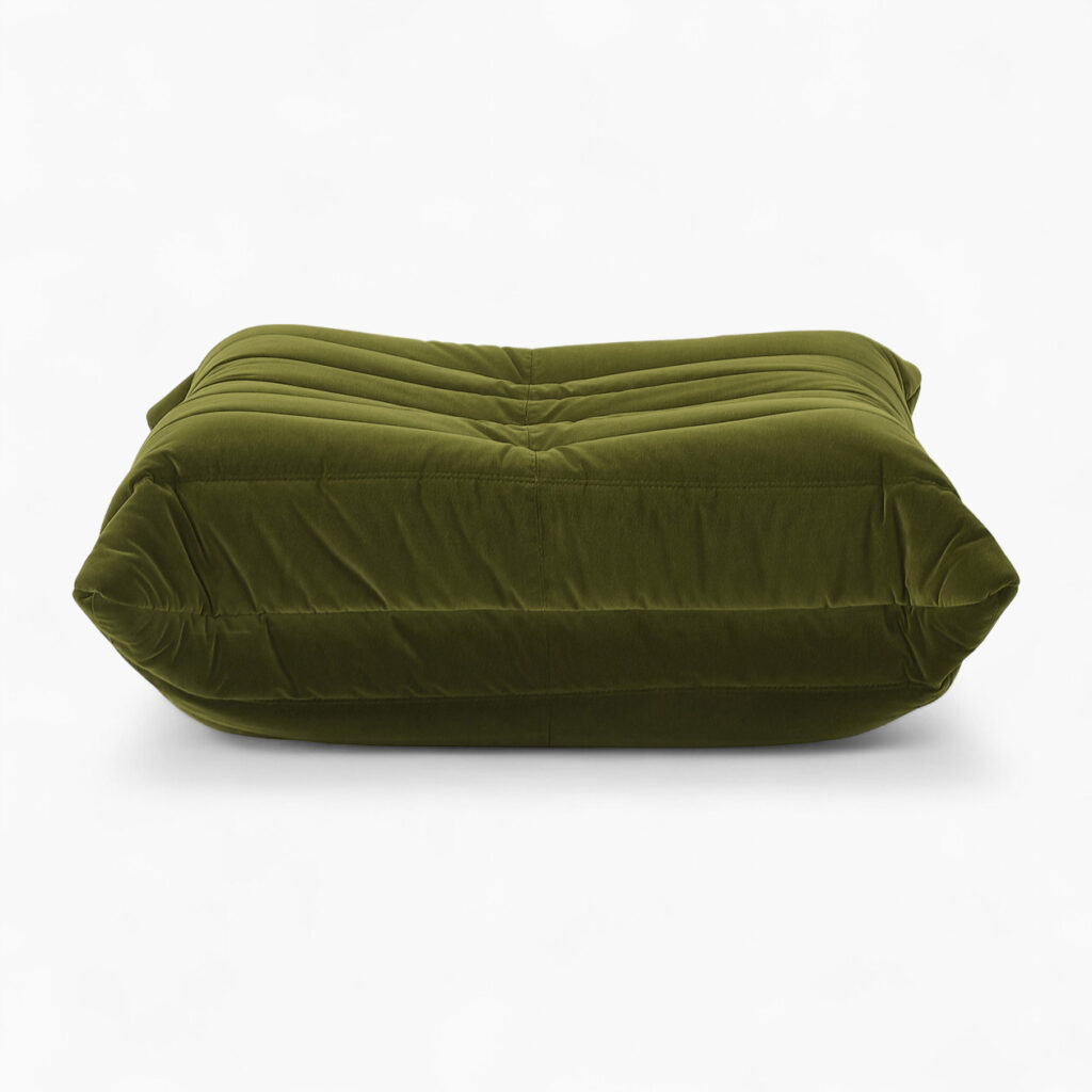 Ducaroy Ottoman Fabric Green Velvet 1
