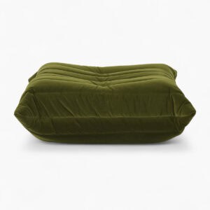 Ducaroy Ottoman Fabric Green Velvet 1 - Togo Ottoman