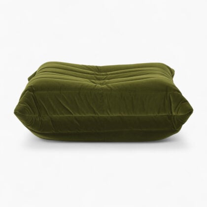Ducaroy Ottoman Fabric Green Velvet 1 - Togo Ottoman