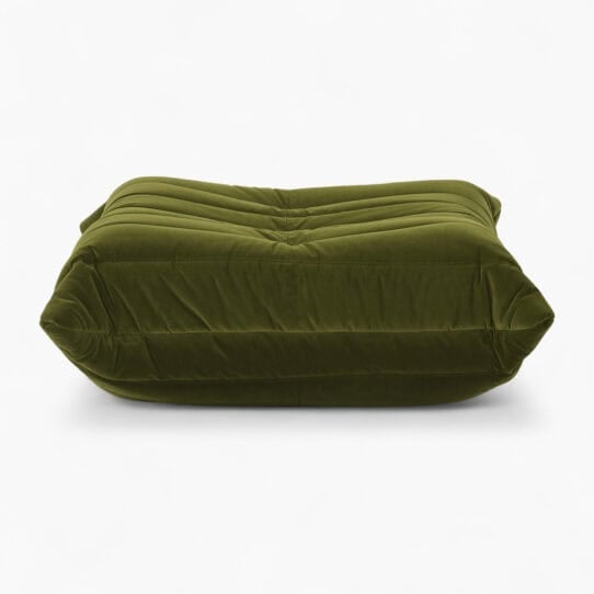 Ducaroy Ottoman Fabric Green Velvet 1 - Togo Ottoman