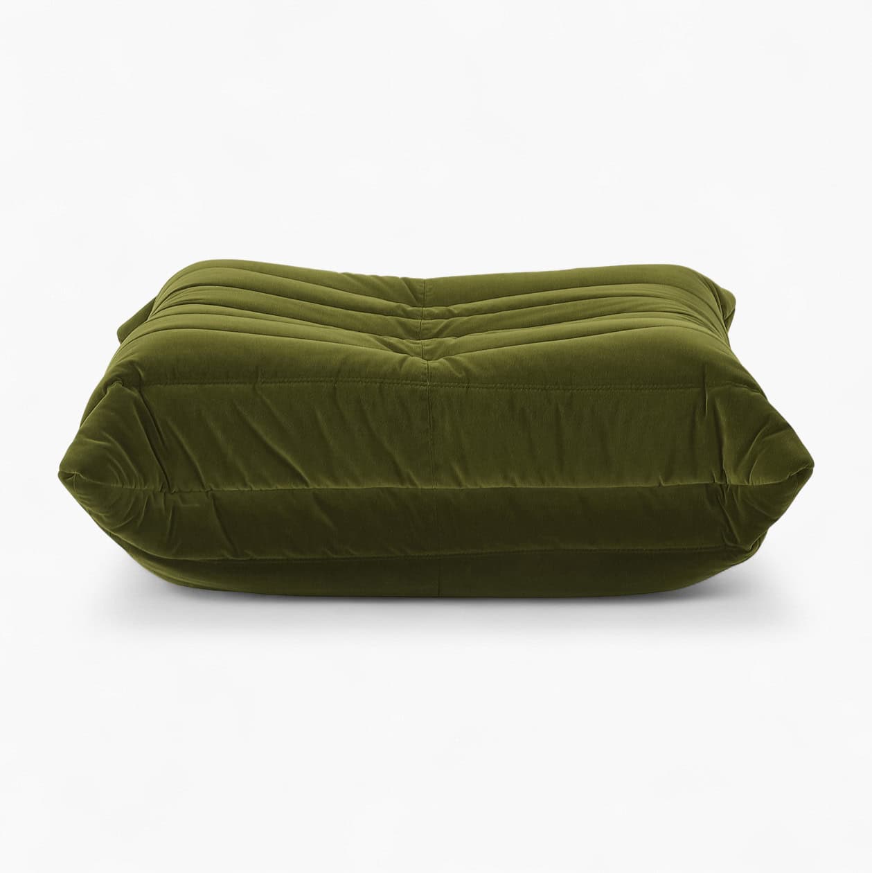 Ducaroy Ottoman Fabric Green Velvet 1 - Togo Ottoman