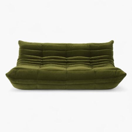 Ducaroy Sofa Fabric Green Velvet 1 - Togo Sofa