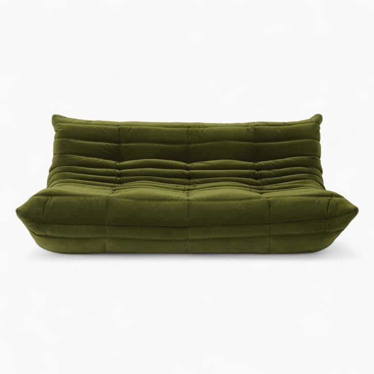 Ducaroy Sofa Fabric Green Velvet 1 - Togo Sofa